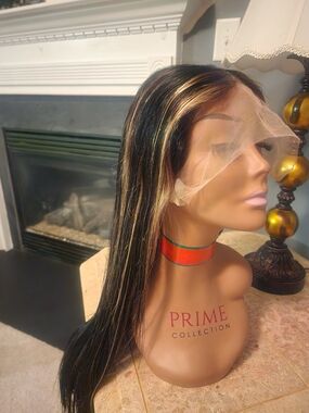 Pure Collection Black Wig with Blonde Highlights - Lace Front